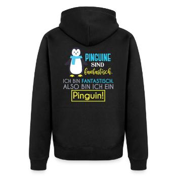 Manchots manchots - Veste à capuche bio Premium Unisexe - noir - Dos - Nico (187cm)