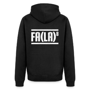 Fa La 8 Nerdy - Unisex Premium Organic Zip Hoodie - black - Back - Nico (187cm)