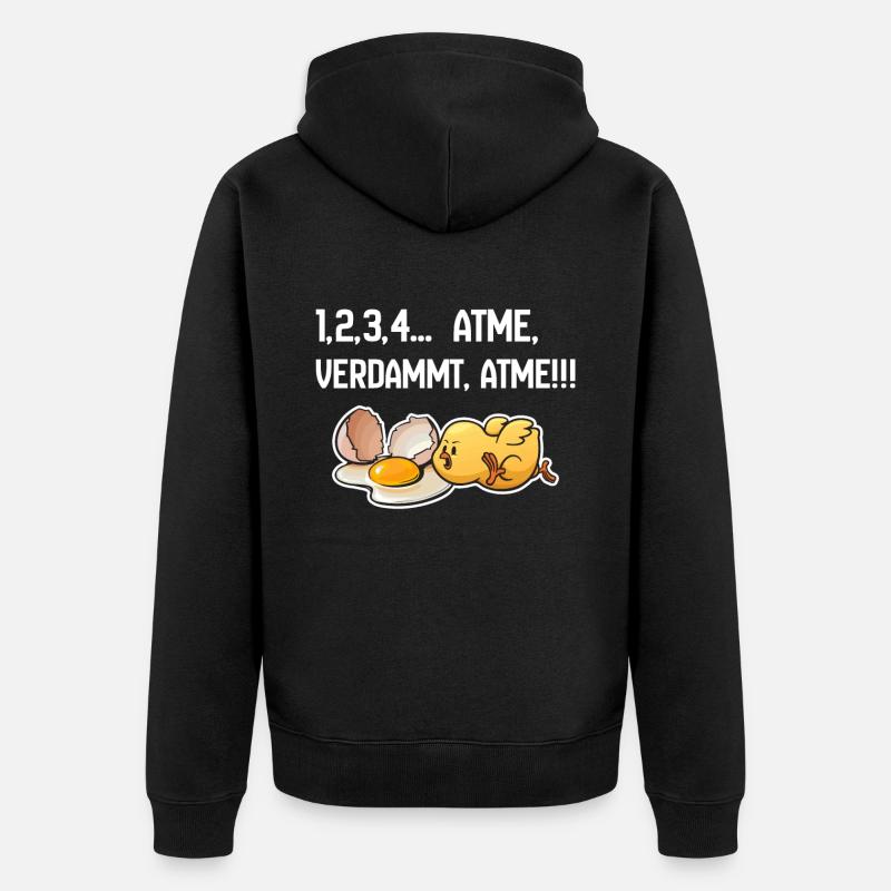 1,2,3,4 Atme Damné / Drôle,Cadeau,Funny - Veste à capuche bio Premium Unisexe - noir