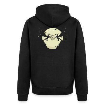 RPG DRAGON DICE in MOONLIGHT Dragons - Unisex Premium Bio Zip Hoodie - Schwarz - Hinten - Nico (187cm)
