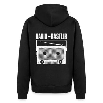 Radio hobbyist - Unisex Premium Organic Zip Hoodie - black - Back - Nico (187cm)