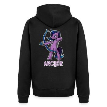 Archer Licorne - Veste à capuche bio Premium Unisexe - noir - Dos - Nico (187cm)
