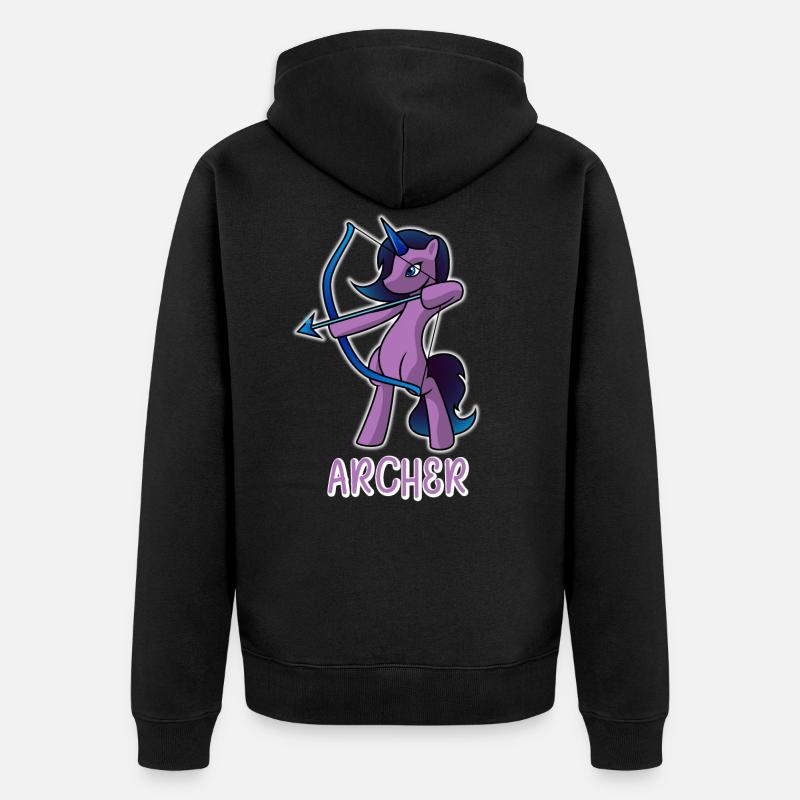 Archer Licorne - Veste à capuche bio Premium Unisexe - noir