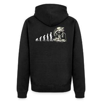 Evolution canoe angler white - Unisex Premium Organic Zip Hoodie - black - Back - Nico (187cm)