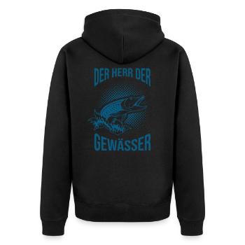 Chemise de pêcheur de brochet - Veste à capuche bio Premium Unisexe - noir - Dos - Nico (187cm)