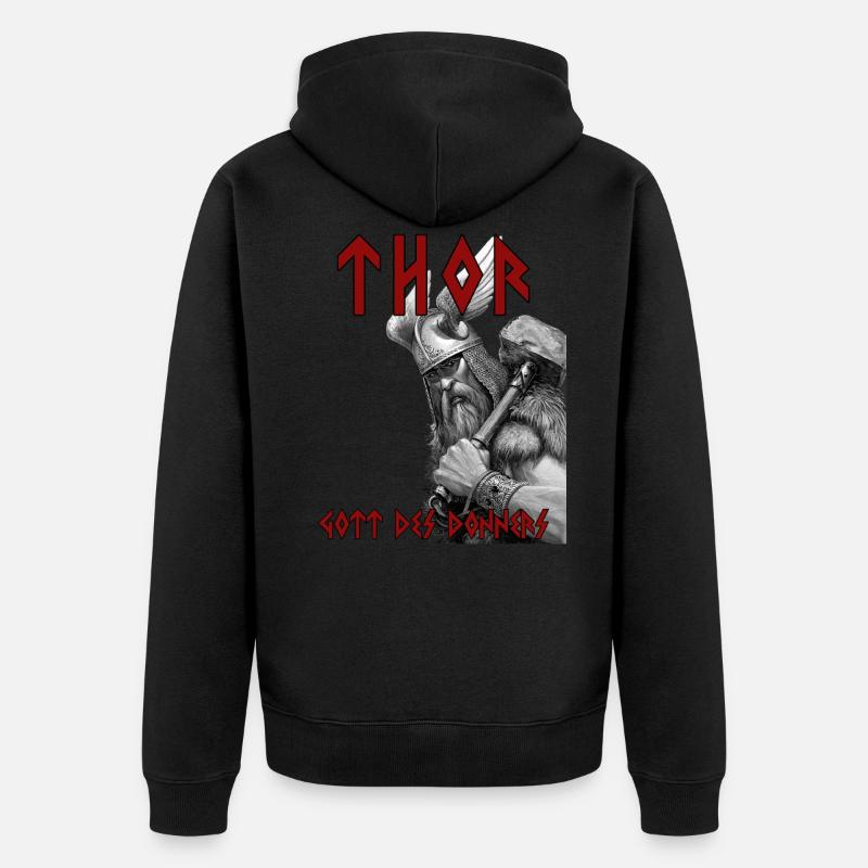 Thor - Dieu du tonnerre - Veste à capuche bio Premium Unisexe - noir