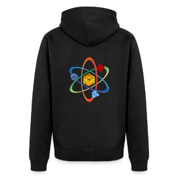 RPG Cube Dice Dragons Atom color Tabletop Gift - Unisex Premium Organic Zip Hoodie - black - Back - Nico (187cm)