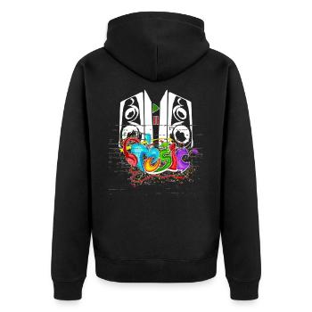 Producteur de musique festival DJ été - Veste à capuche bio Premium Unisexe - noir - Dos - Nico (187cm)