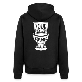 Toilettes | Roi drôle de cadeau de trône - Veste à capuche bio Premium Unisexe - noir - Dos - Nico (187cm)