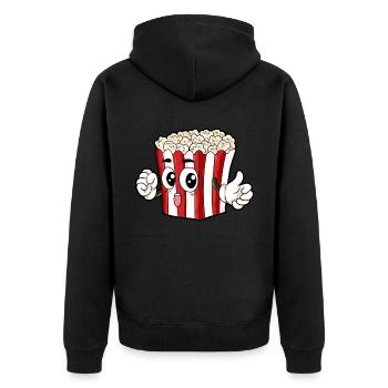 Popcorn manger cadeau gourmand - Veste à capuche bio Premium Unisexe - noir - Dos - Nico (187cm)