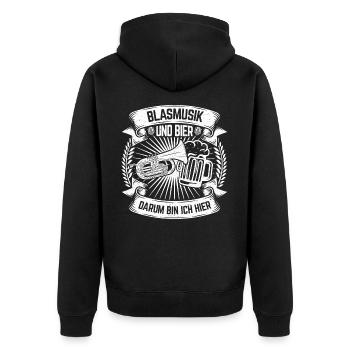 Musique de soufflage Et la bière C’est moi - Veste à capuche bio Premium Unisexe - noir - Dos - Nico (187cm)