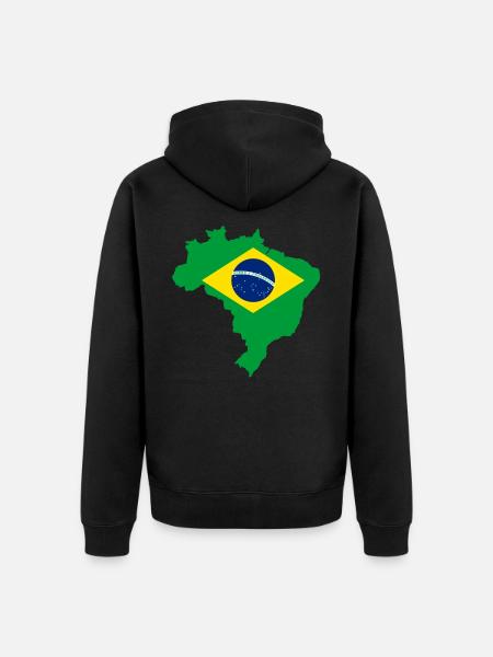 Brazil - Brasil - Brazil - Unisex Premium Organic Zip Hoodie - black