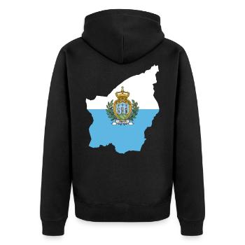 Saint-Marin - Veste à capuche bio Premium Unisexe - noir - Dos - Nico (187cm)
