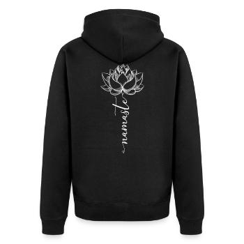Cadeau de yoga Namaste fleur de lotus yogi - Veste à capuche bio Premium Unisexe - noir - Dos - Nico (187cm)
