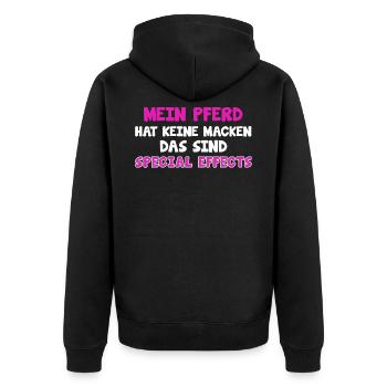 Horse sayings TShirt Horse Riding sayings Gift - Unisex Premium Organic Zip Hoodie - black - Back - Nico (187cm)