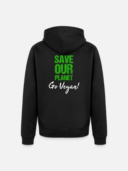Vegan TShirt Vegan Vegan Environmental Gift - Unisex Premium Organic Zip Hoodie - black