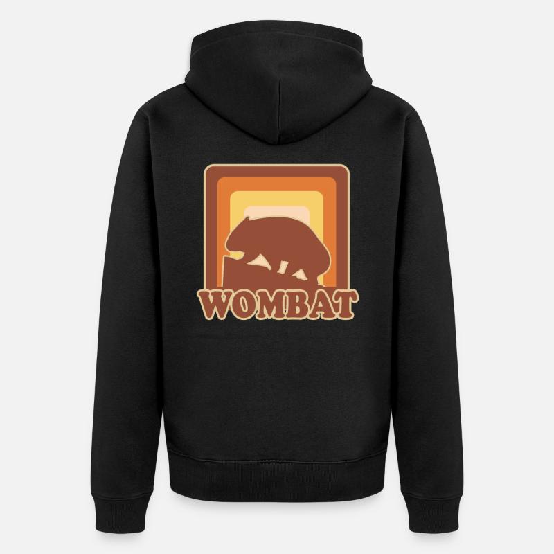 Wombat rétro - Veste à capuche bio Premium Unisexe - noir