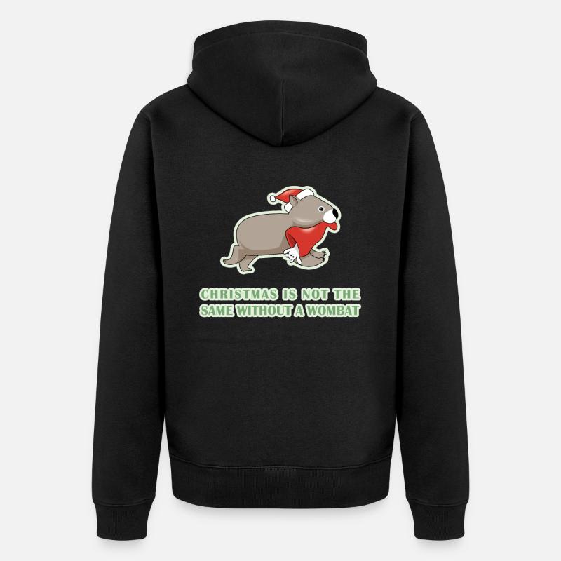 Wombat de Noël - Veste à capuche bio Premium Unisexe - noir