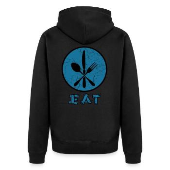 Eat with cutlery - eat with cutlery - Unisex Premium Organic Zip Hoodie - black - Back - Nico (187cm)