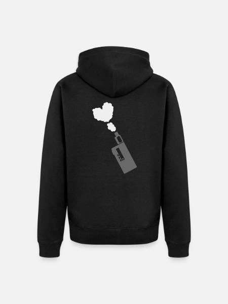 Vaping with love - Unisex Premium Organic Zip Hoodie - black
