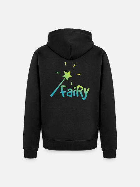 Hada con una varita - hadas con una varita mágica - Chaqueta con capucha prémium ecológica unisex - negro