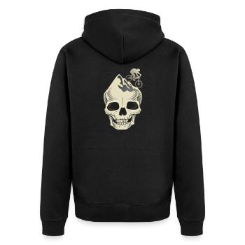 MTB Mountain Biking Mountain Bike Mountain Bike - Unisex Premium Organic Zip Hoodie - black - Back - Nico (187cm)