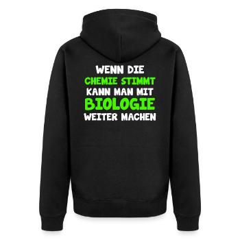 Cadeau de biochimie biologiste TShirt étudiant en biologie - Veste à capuche bio Premium Unisexe - noir - Dos - Nico (187cm)