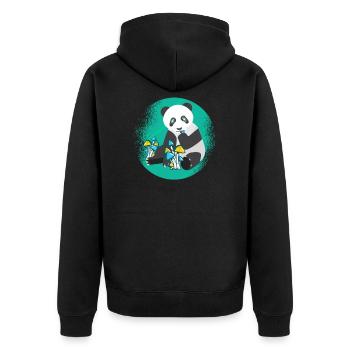 Psytrance Mushroom Psychedelic Techno Music Shirt - Unisex Premium Organic Zip Hoodie - black - Back - Nico (187cm)