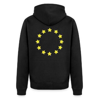 EU European Union flag European Union flag - Unisex Premium Organic Zip Hoodie - black - Back - Nico (187cm)