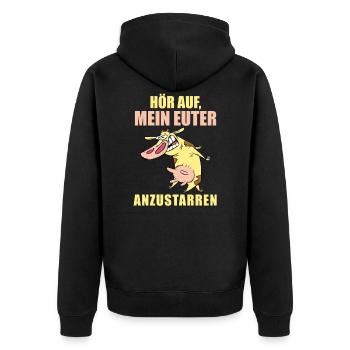Funny Sayings, Cow Cow Cows Arrêtez d'écouter mes mamelles - Veste à capuche bio Premium Unisexe - noir - Dos - Nico (187cm)