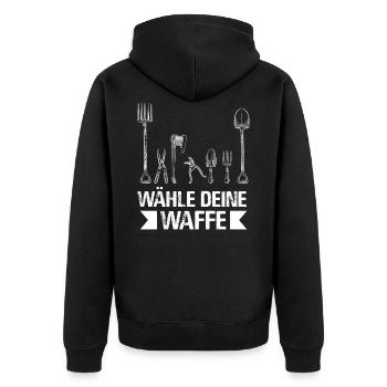 Garden, gardening, gardener - Unisex Premium Organic Zip Hoodie - black - Back - Nico (187cm)