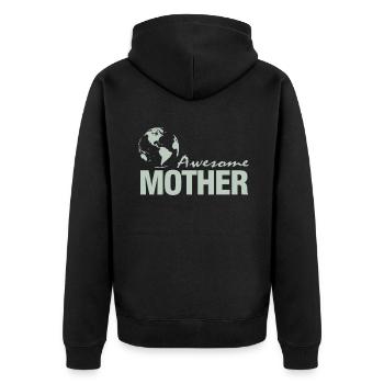 Awesome mother - Ehrfürchtige Mutter - Unisex Premium Bio Zip Hoodie - Schwarz - Hinten - Nico (187cm)