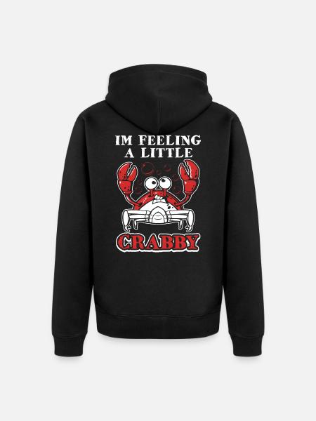 crabby crab - Unisex Premium Organic Zip Hoodie - black