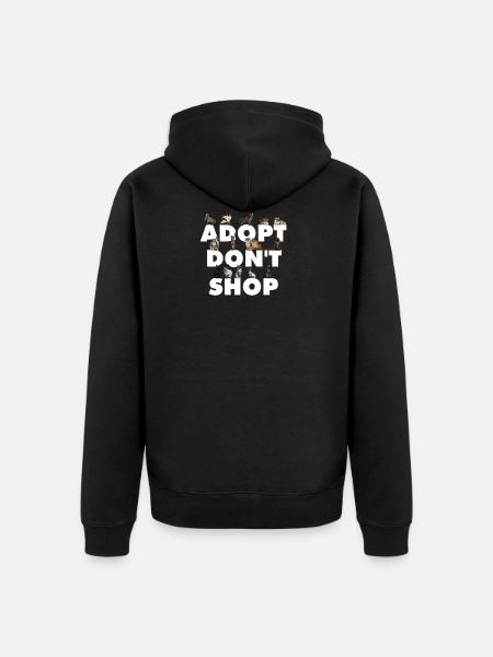 Adopt instead of buying - Unisex Premium Organic Zip Hoodie - black