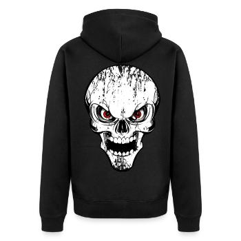 skull grunge style - Veste à capuche bio Premium Unisexe - noir - Dos - Nico (187cm)