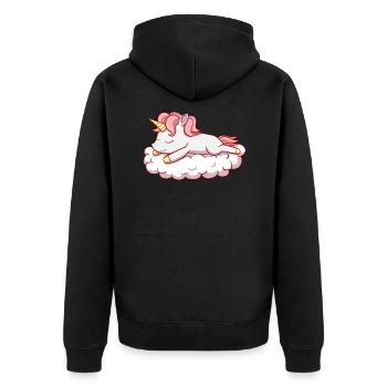 Licorne Licorne Licorne sur nuage - Veste à capuche bio Premium Unisexe - noir - Dos - Nico (187cm)