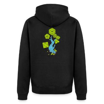 RPG Dice Fantasy tree Baum Pen and Paper - Unisex Premium Bio Zip Hoodie - Schwarz - Hinten - Nico (187cm)