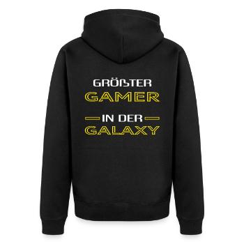 Gaming Gaming Gaming Gaming - Unisex Premium Bio Zip Hoodie - Schwarz - Hinten - Nico (187cm)