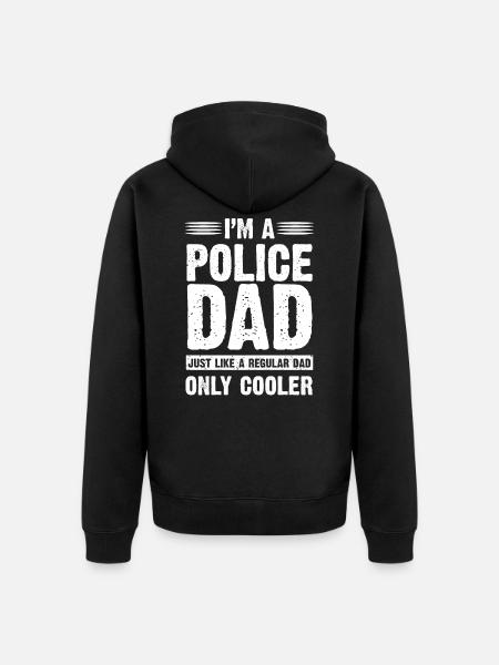 Cool police daddy gift - Unisex Premium Organic Zip Hoodie - black