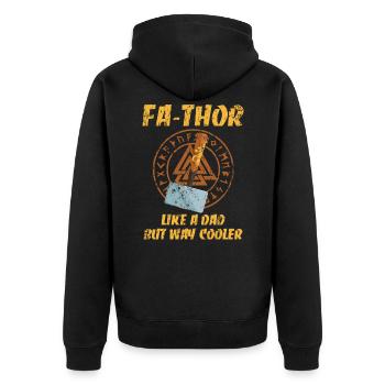 Cadeau cool pour le père Hammer Hammer de Fa-Thor - Veste à capuche bio Premium Unisexe - noir - Dos - Nico (187cm)
