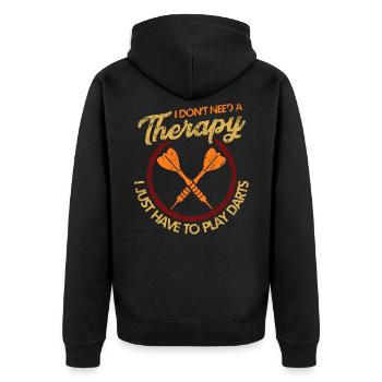 Darts - Unisex Premium Bio Zip Hoodie - Schwarz - Hinten - Nico (187cm)