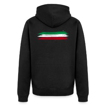 Italien Flagge - Unisex Premium Bio Zip Hoodie - Schwarz - Hinten - Nico (187cm)