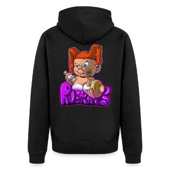 Farbendealers Rugrats - Unisex Premium Organic Zip Hoodie - black - Back - Nico (187cm)