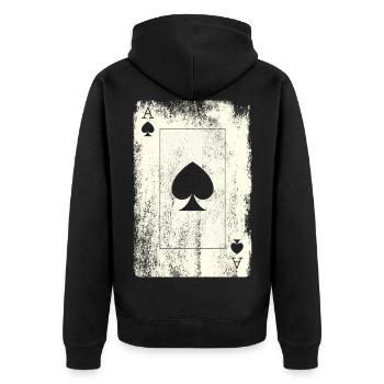 Poker Ace - Unisex Premium Organic Zip Hoodie - black - Back - Nico (187cm)