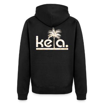 Keta - Ketamin - Drogen - Techno - Rave - Unisex Premium Bio Zip Hoodie - Schwarz - Hinten - Nico (187cm)