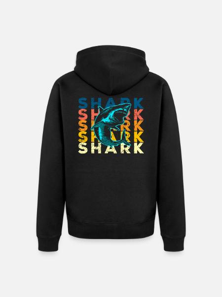 Shark shark - Unisex Premium Organic Zip Hoodie - black