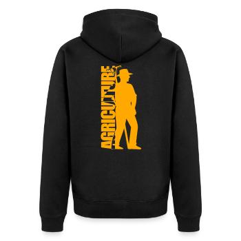 Agriculture - Agriculture - Veste à capuche bio Premium Unisexe - noir - Dos - Nico (187cm)