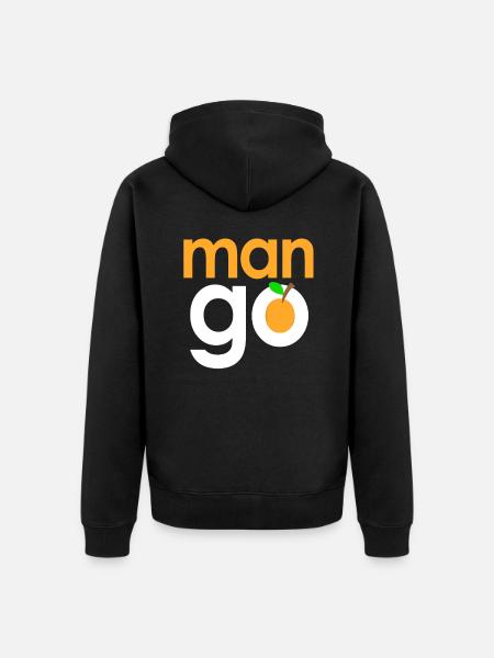 Man go Mango fruit - Unisex Premium Organic Zip Hoodie - black