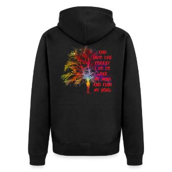 Gradient de forêt fantastique - Veste à capuche bio Premium Unisexe - noir - Dos - Nico (187cm)