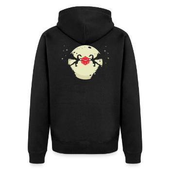 RPG Würfel D20 Cube Dice MOON Dragons - Veste à capuche bio Premium Unisexe - noir - Dos - Nico (187cm)